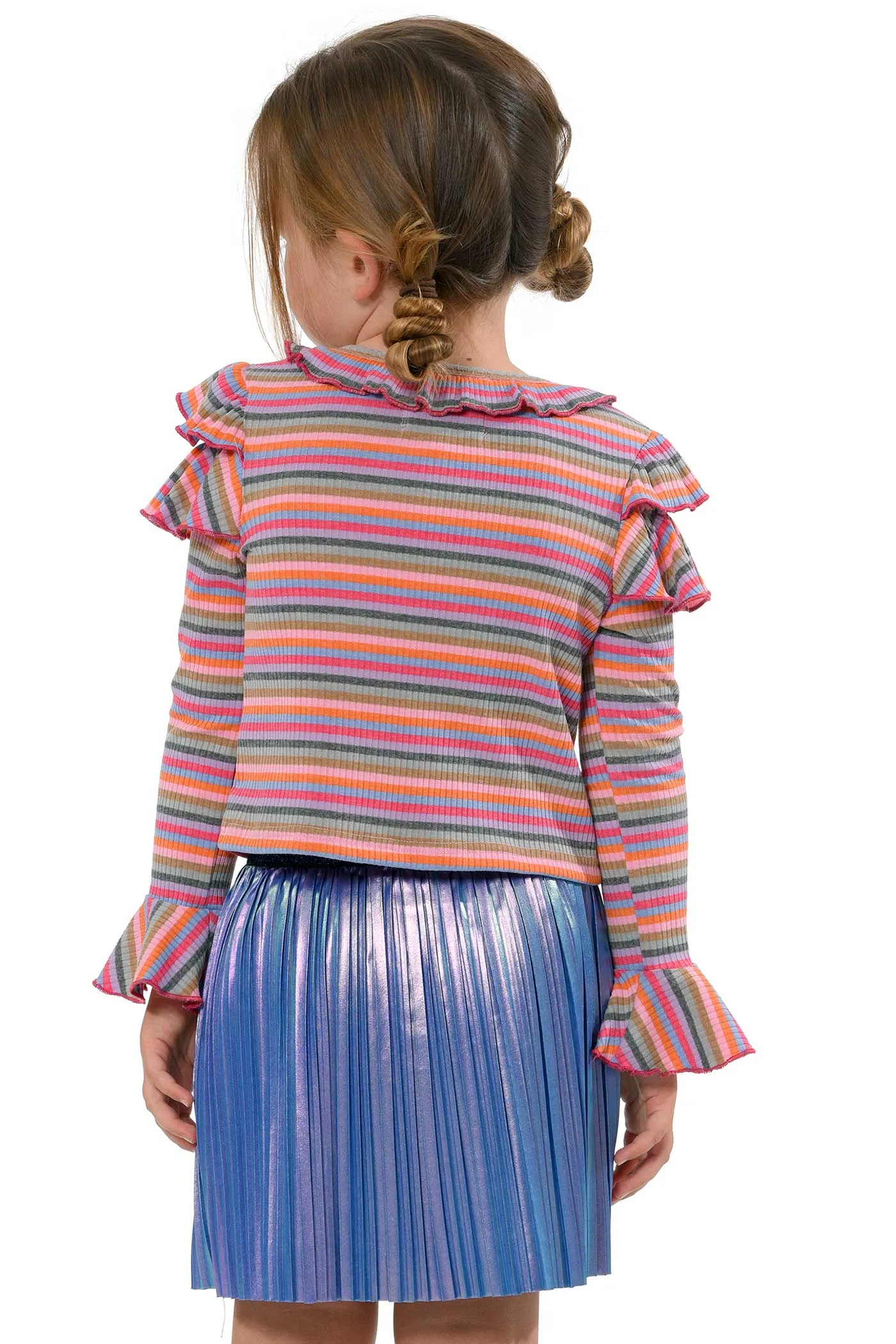 Little Girls Holographic Pleated Skirt