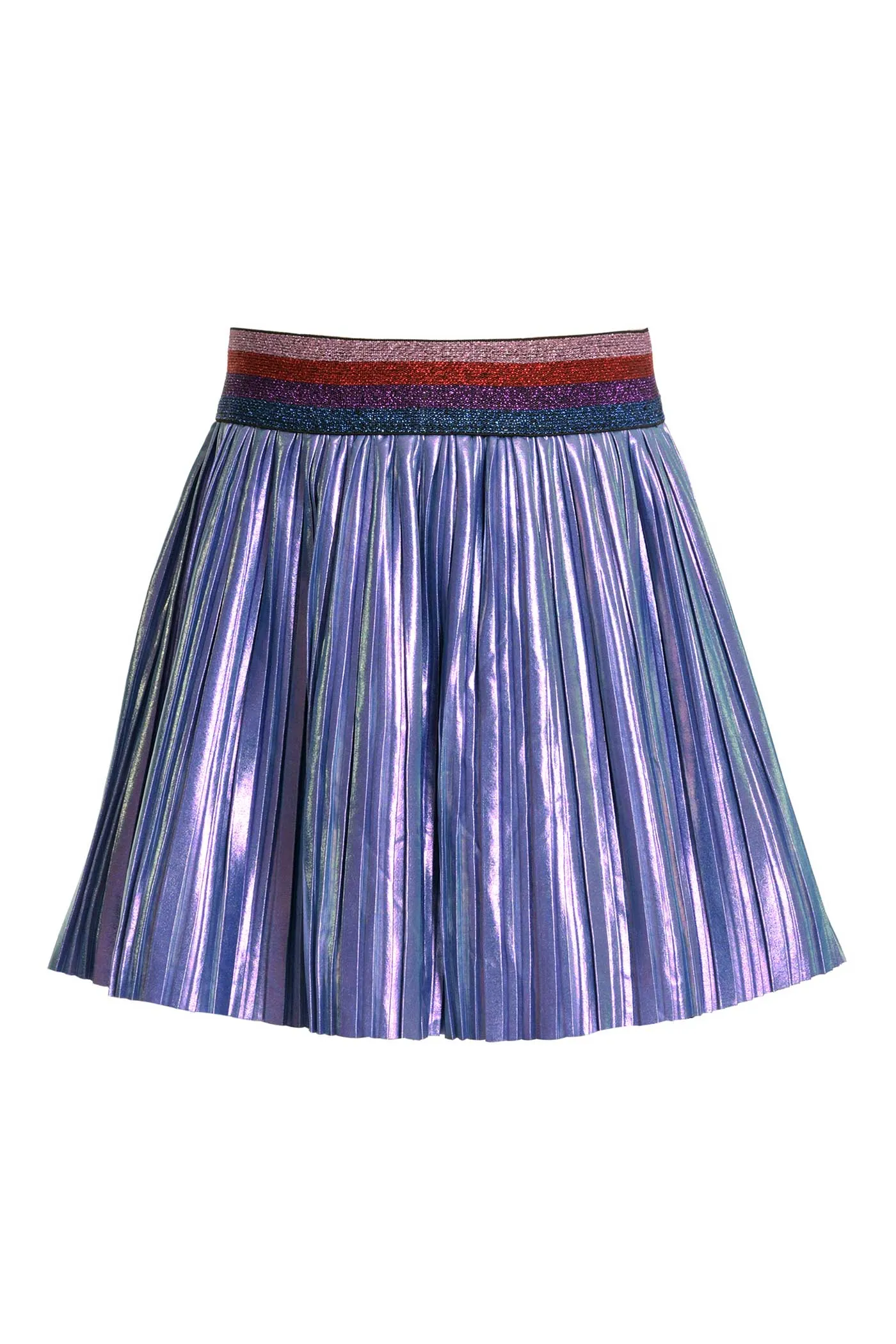 Little Girls Holographic Pleated Skirt