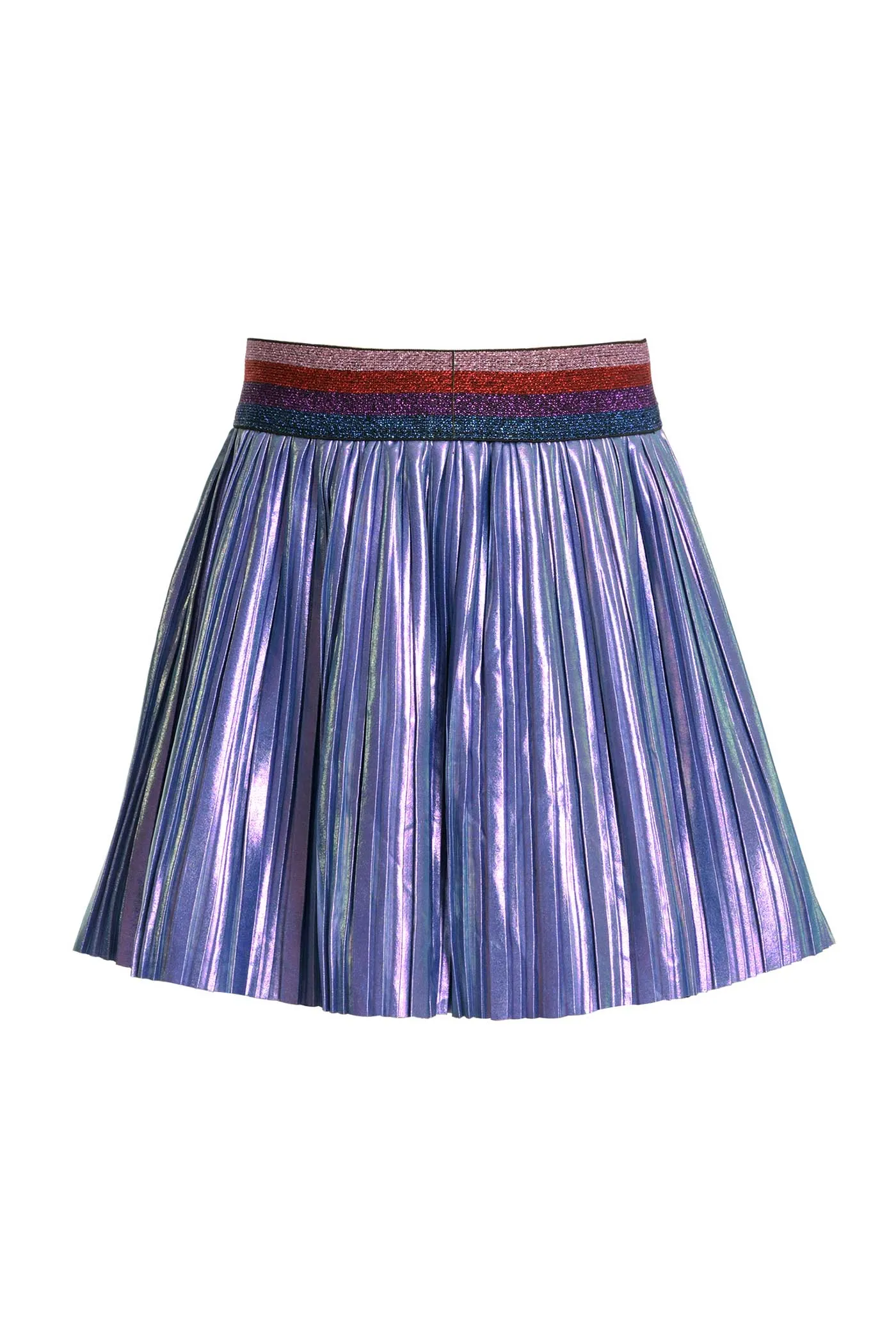 Little Girls Holographic Pleated Skirt