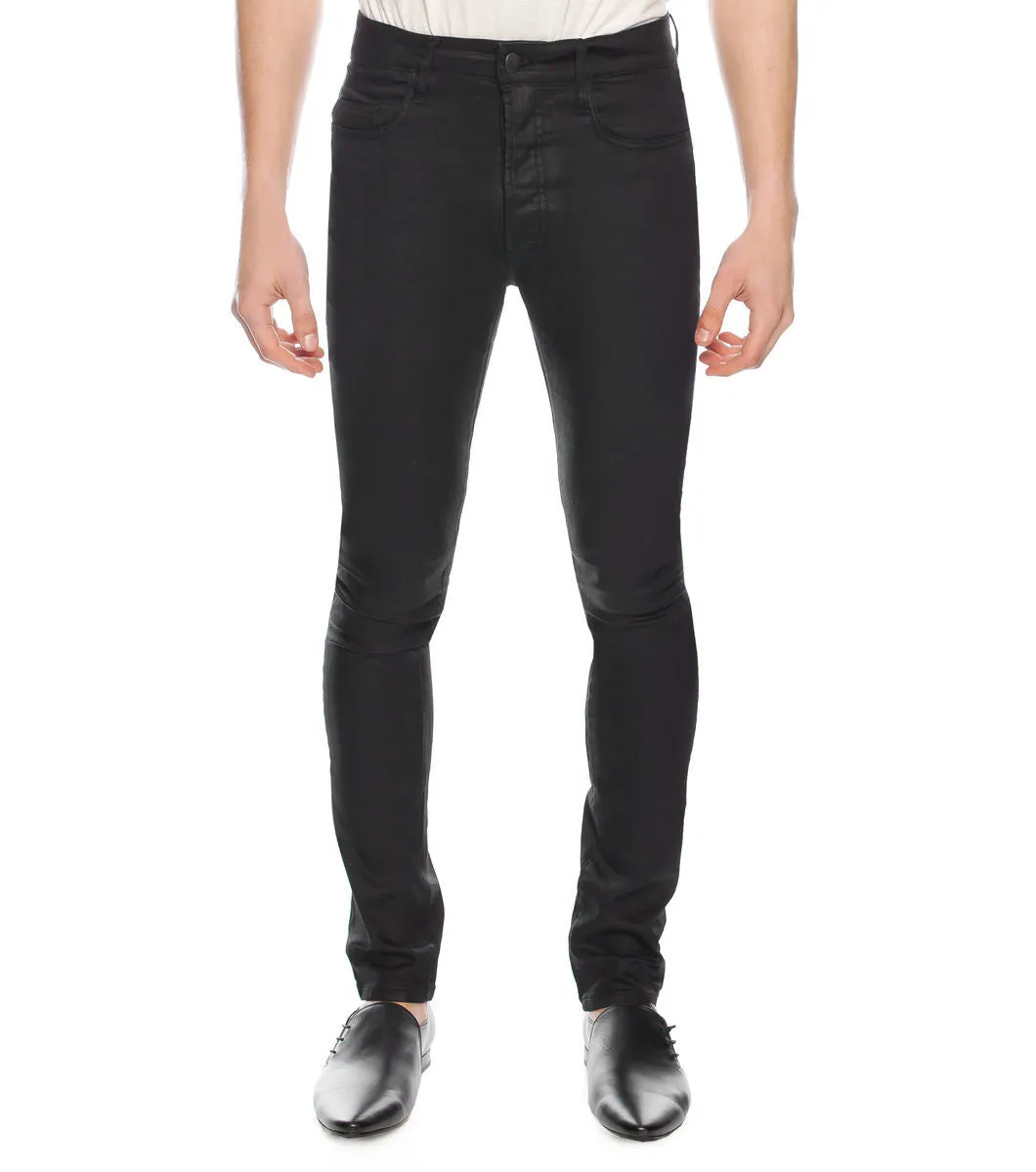 Long Rise Slim Blk Jean