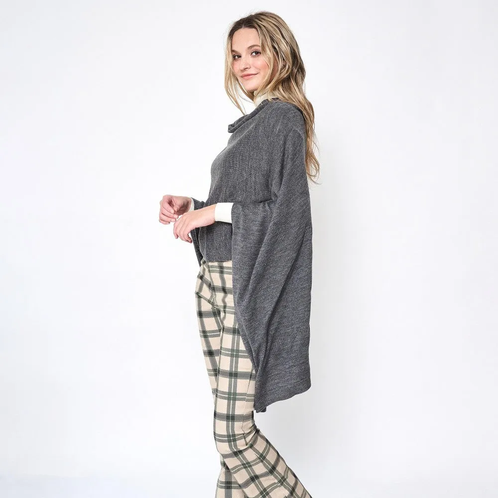 Love Scarf Poncho - Charcoal