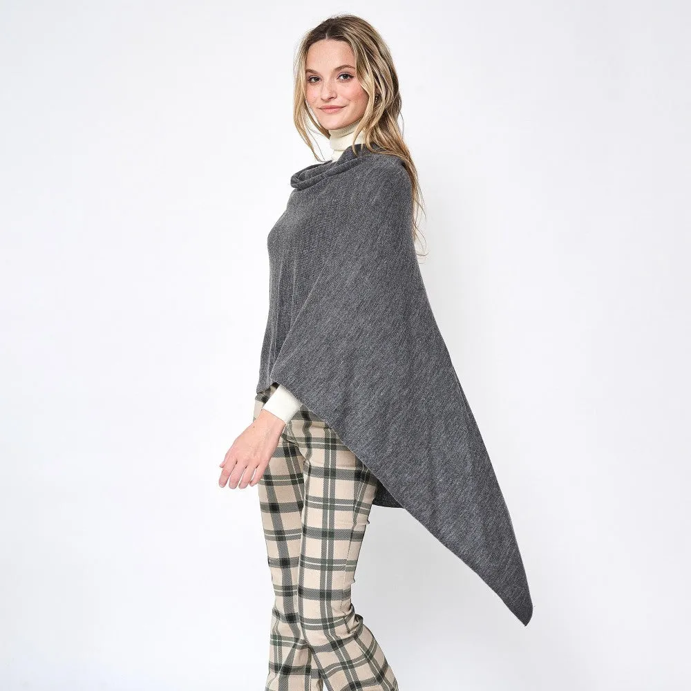 Love Scarf Poncho - Charcoal