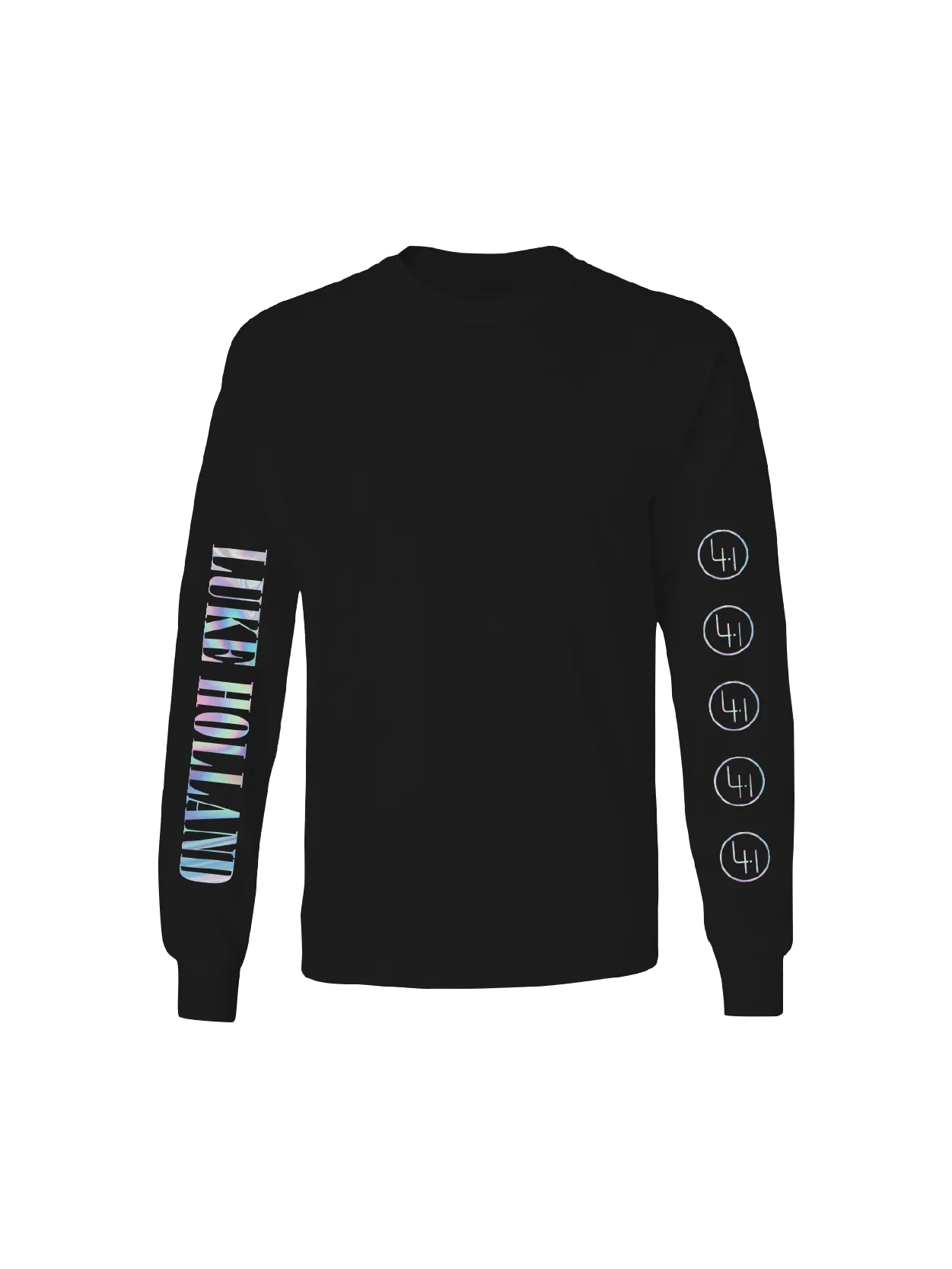 LUKE HOLLAND: LUKE HOLLAND LONG SLEEVED HOLOGRAPHIC T-SHIRT