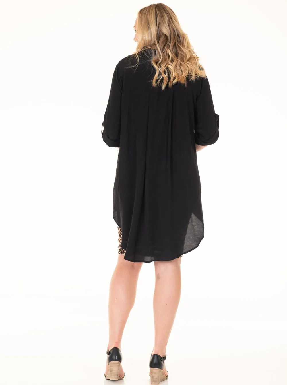 Maternity Oversize High Low Button Tunic Top