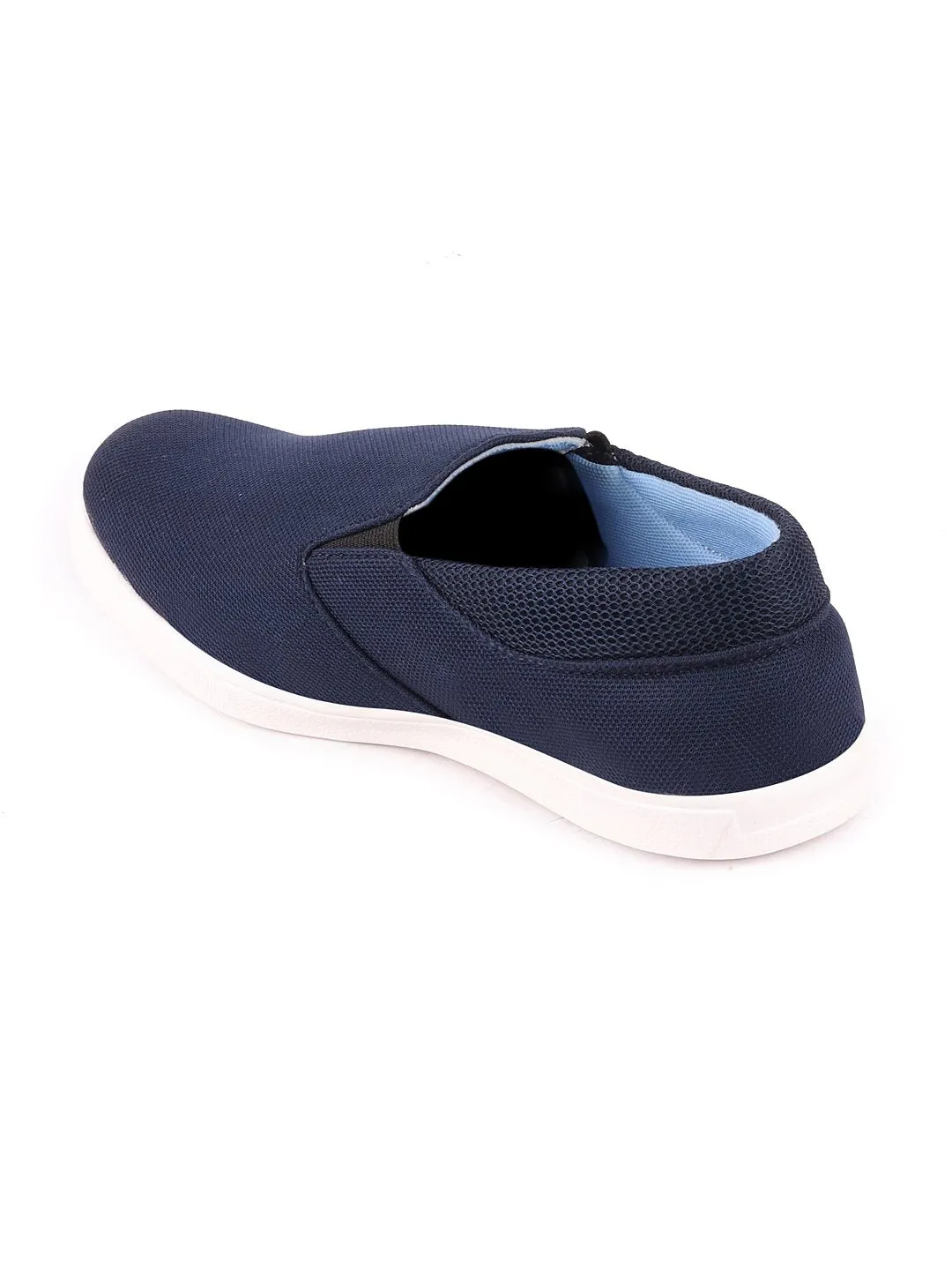 Men Blue Casual Canvas Slip-On Shoes