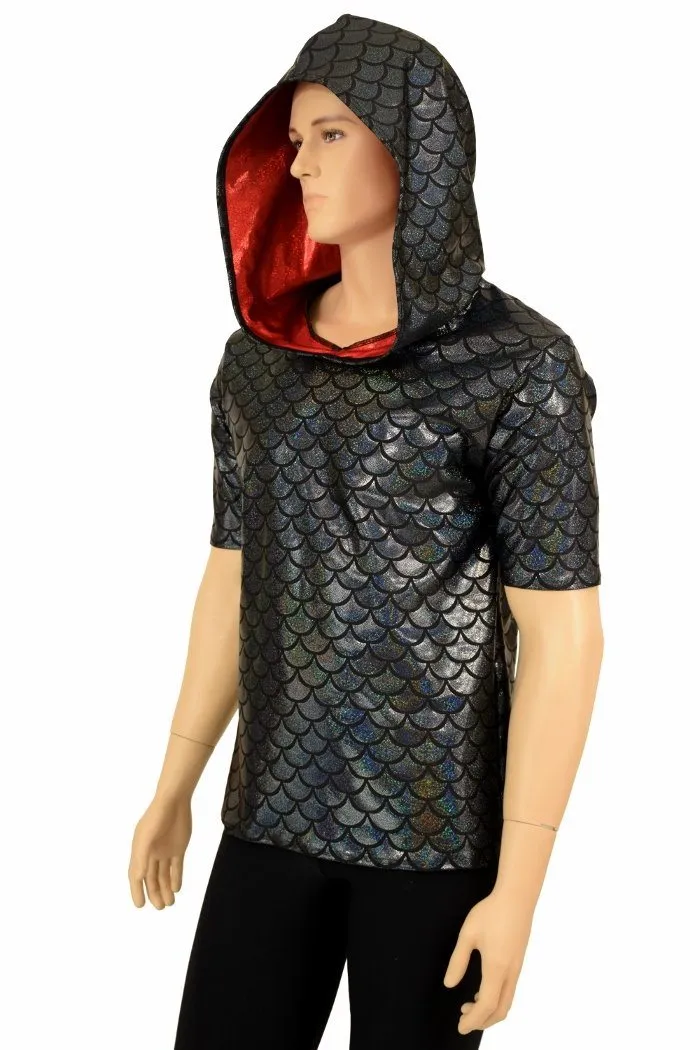 Mens Black & Red Dragon Hoodie