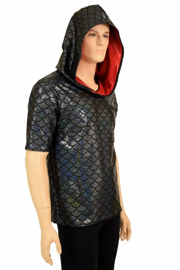 Mens Black & Red Dragon Hoodie