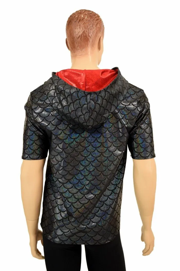 Mens Black & Red Dragon Hoodie