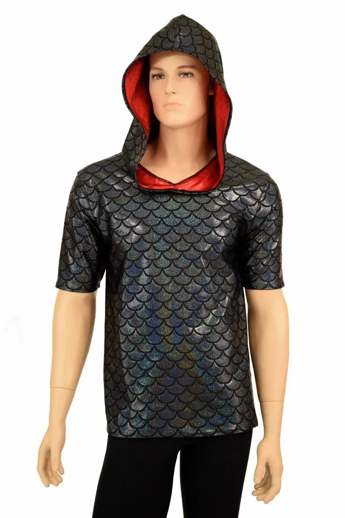 Mens Black & Red Dragon Hoodie