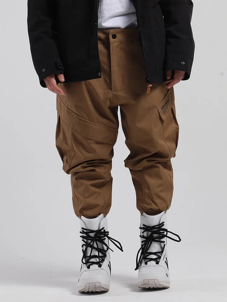 Men's Coffee Waterproof Warm Loose Thin Breathable And Wear-Resistant Hip-Hop Double-Board Snowboard Pants