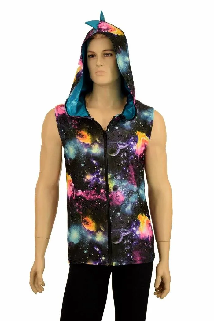 Mens Galaxy & Peacock Dragon Hoodie