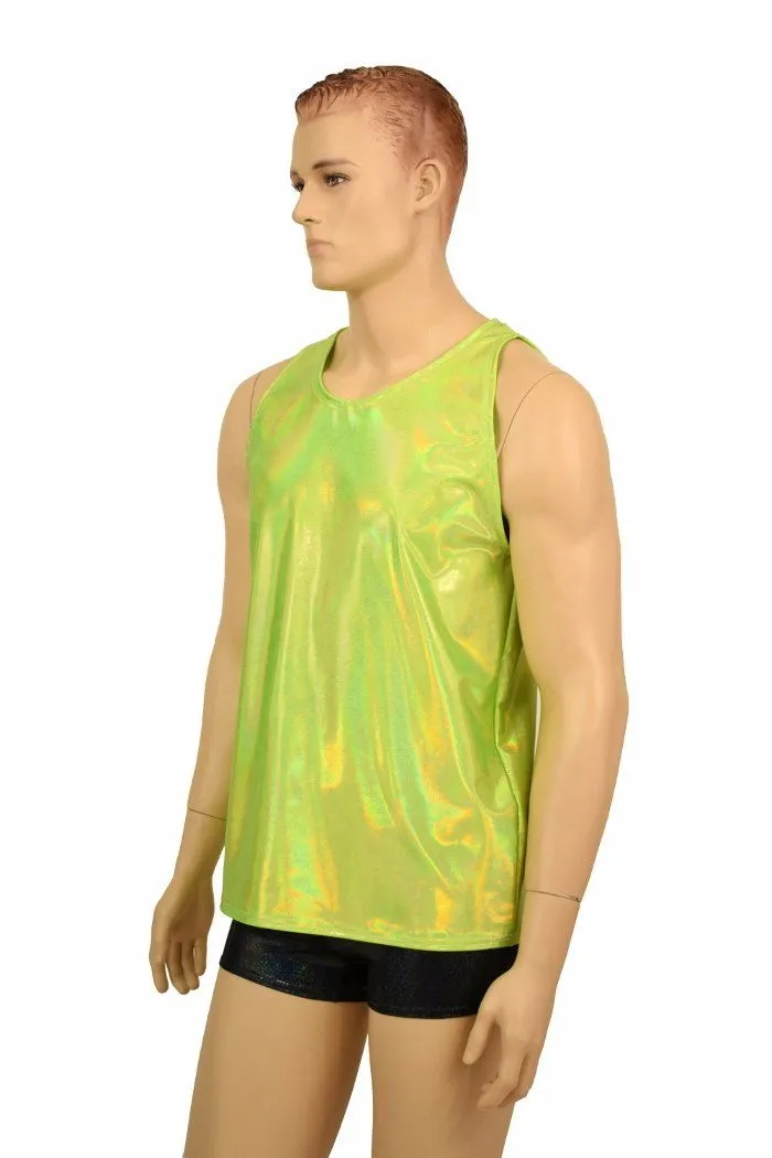 Mens Lime Holo Muscle Tank