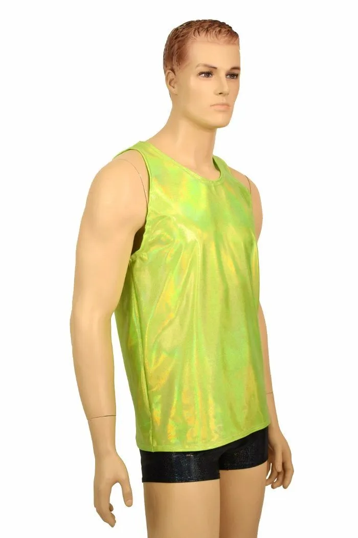 Mens Lime Holo Muscle Tank