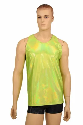 Mens Lime Holo Muscle Tank