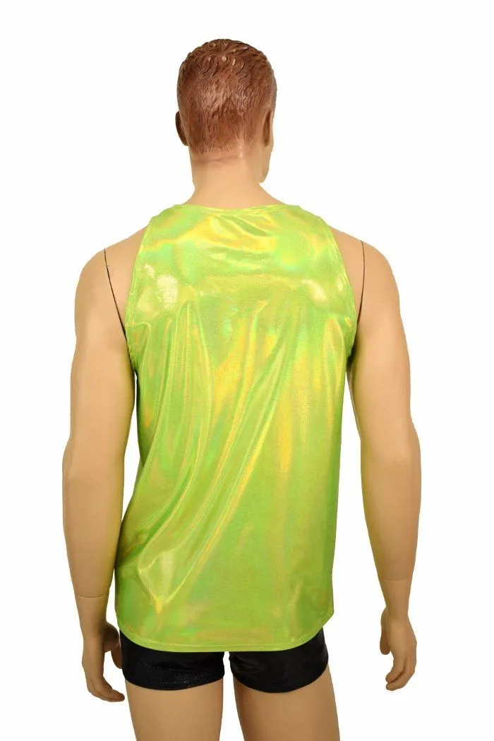 Mens Lime Holo Muscle Tank