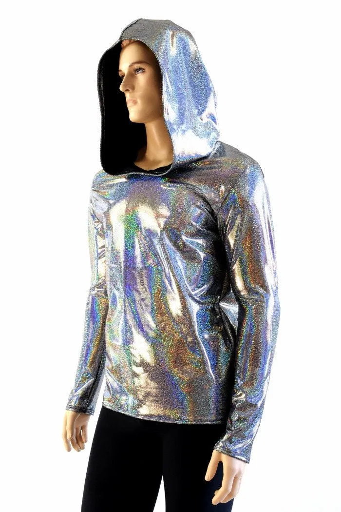 Mens Long Sleeve Silver Hoodie