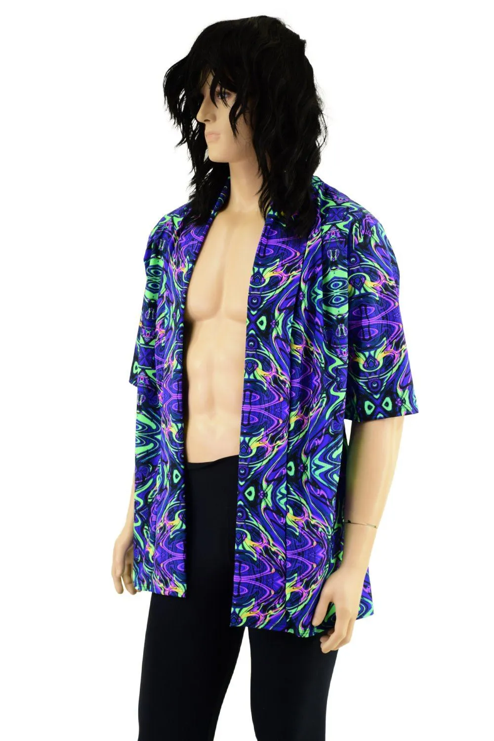 Mens Open Front Nomad Shirt in Neon Melt (Unisex)