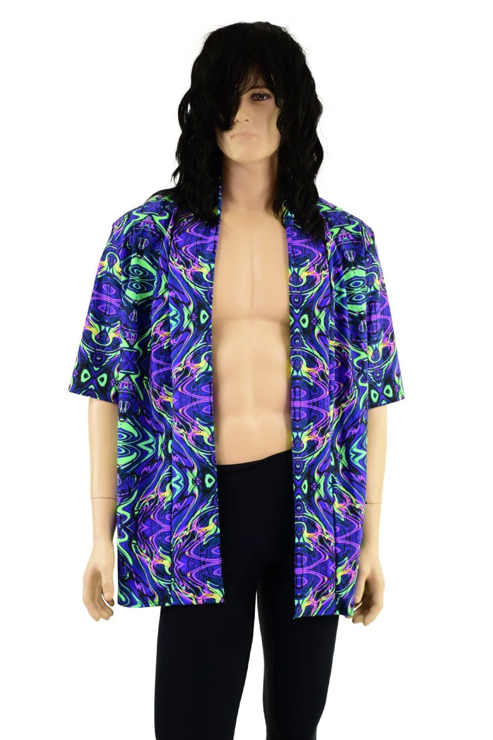 Mens Open Front Nomad Shirt in Neon Melt (Unisex)