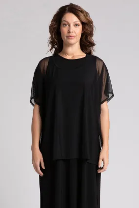 Mesh Slit Back Tunic | Black