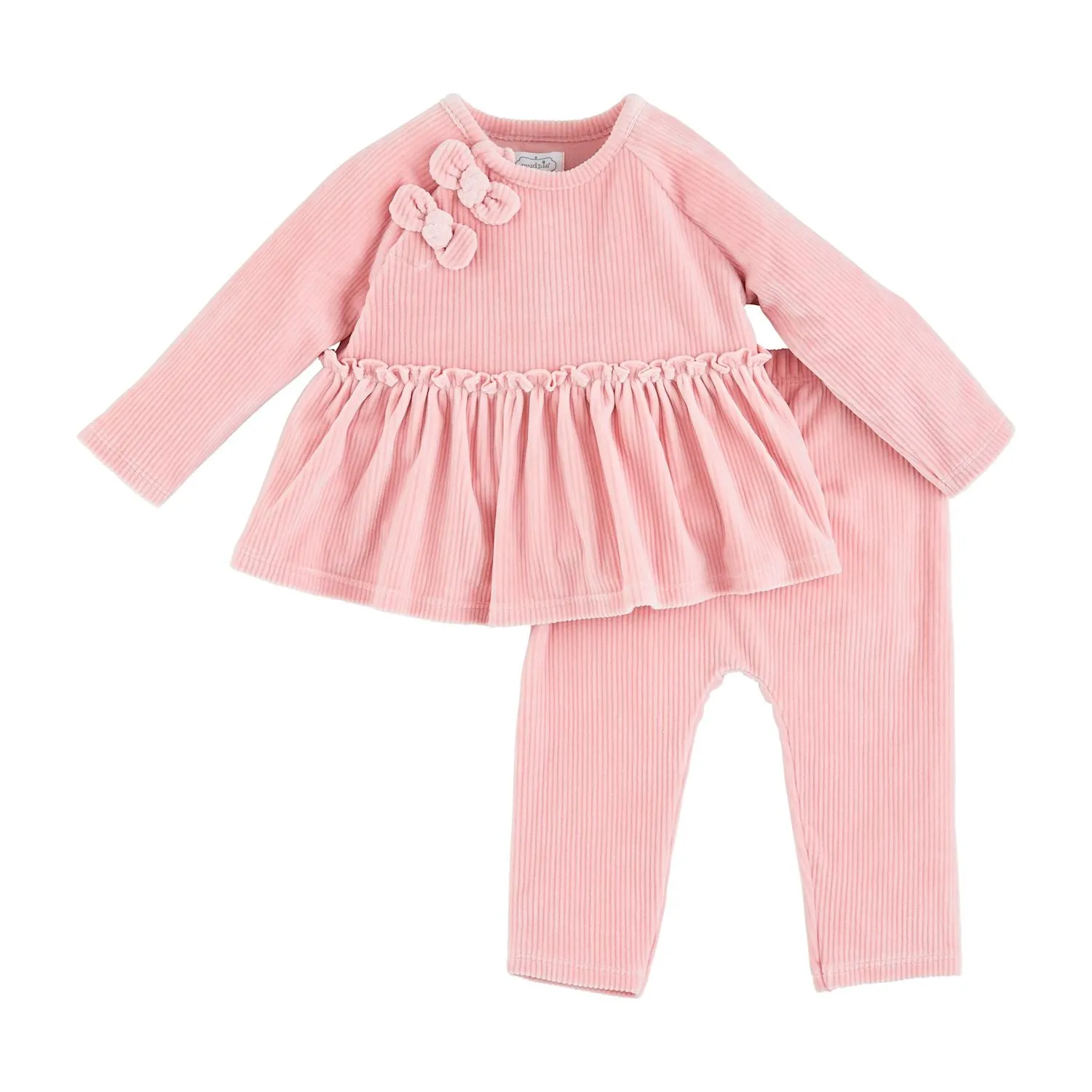 MUD Pink Velour 2-Piece Pant Set