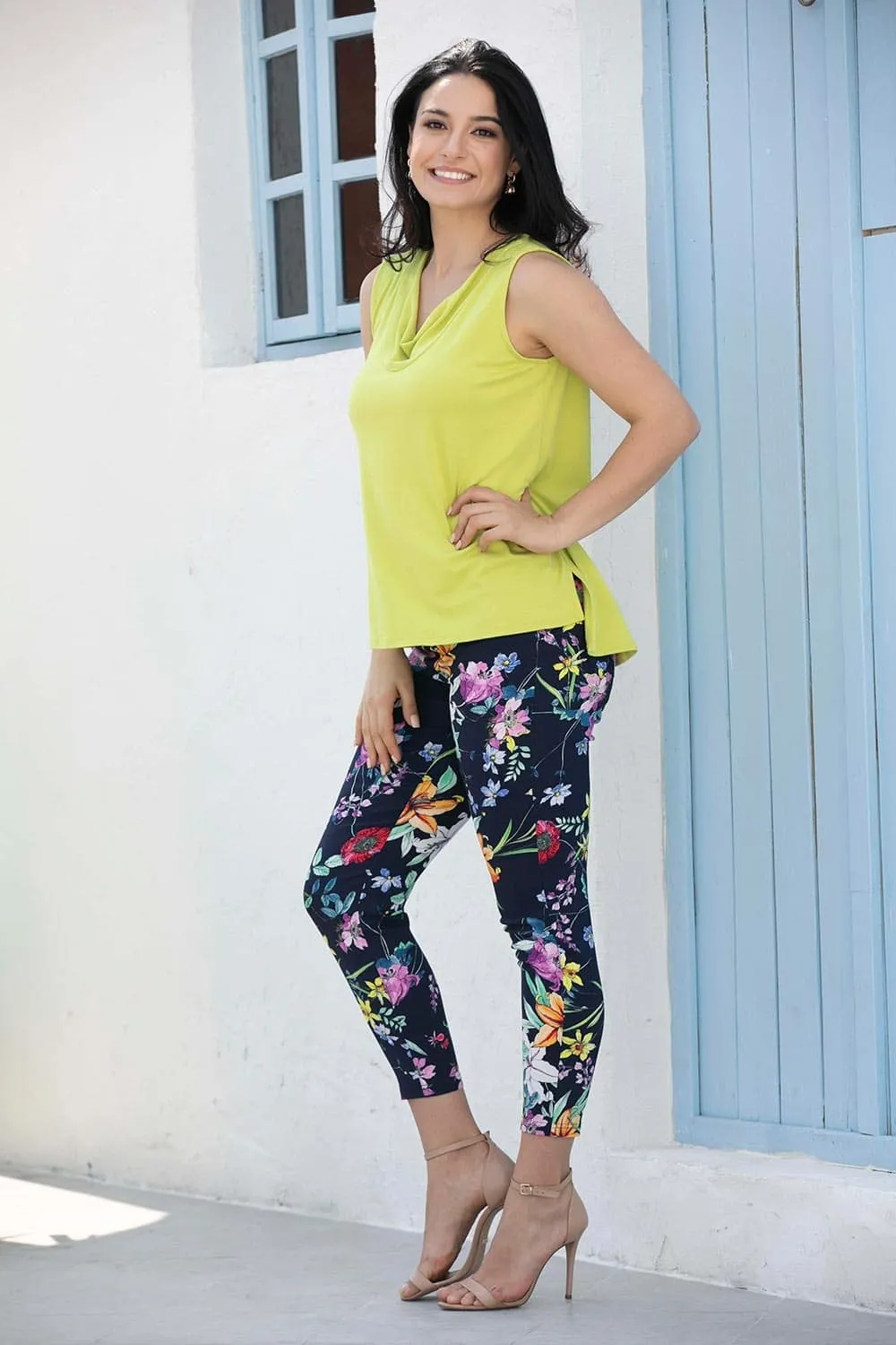 Multi-Color Floral Ankle Pant