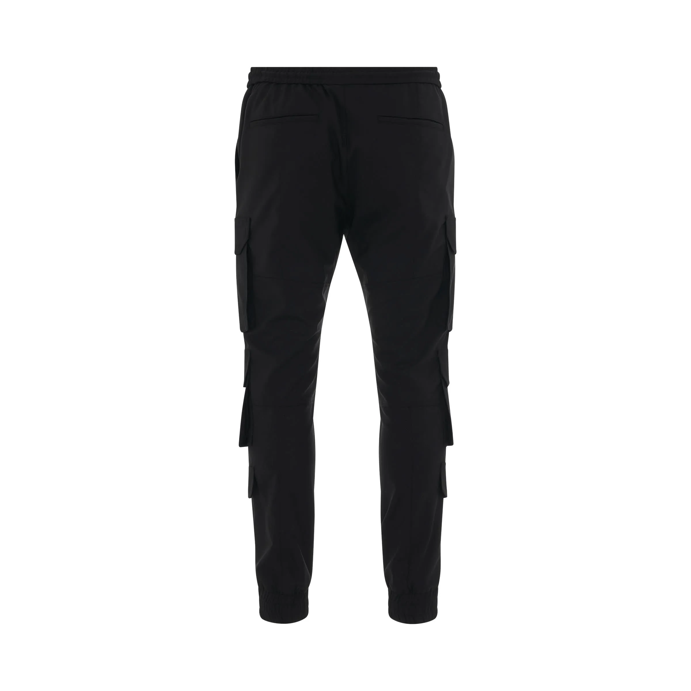 Multi String Cargo Jogger in Black