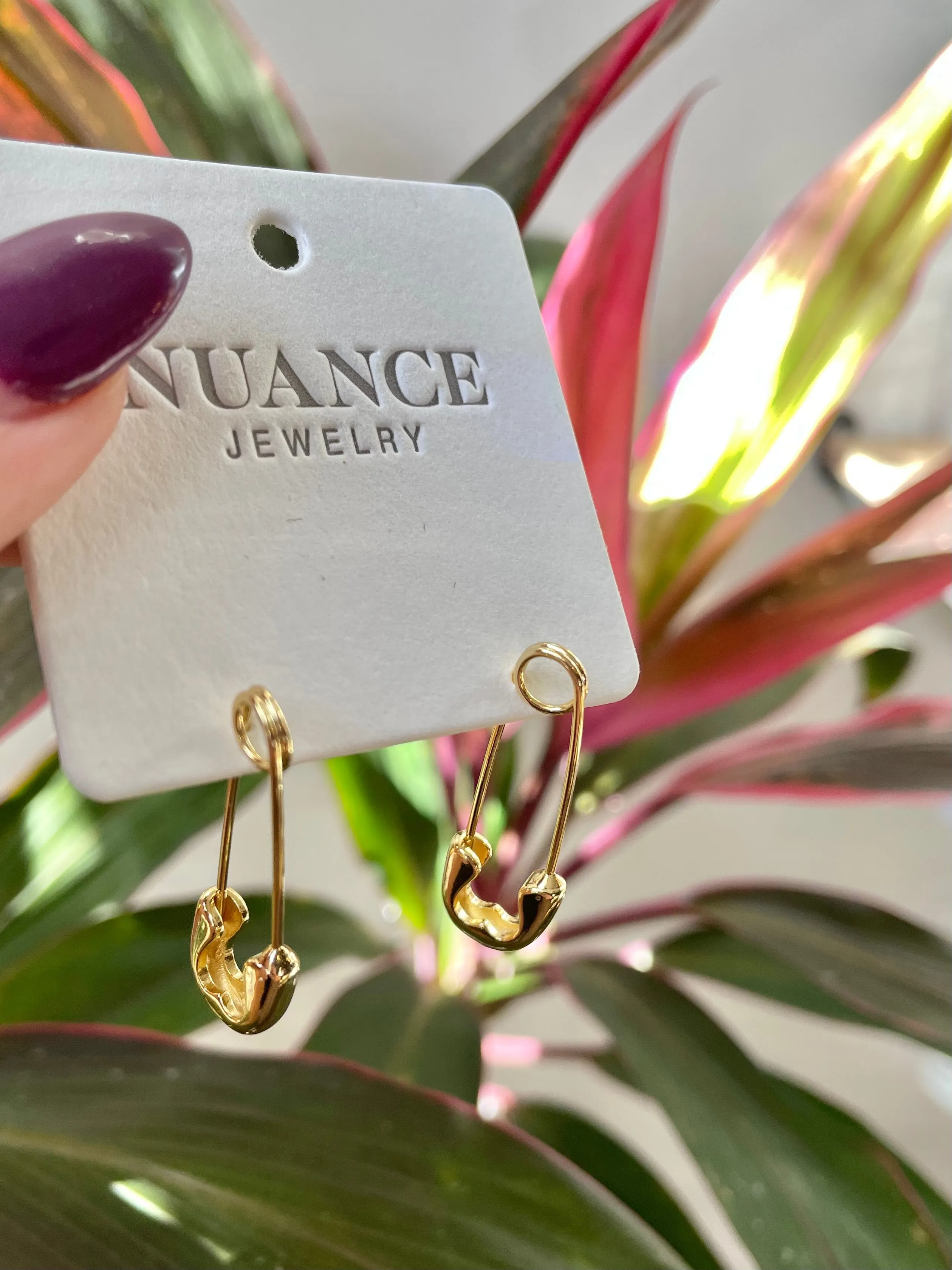 Nuance Gold-Filled Safety Pin Earrings