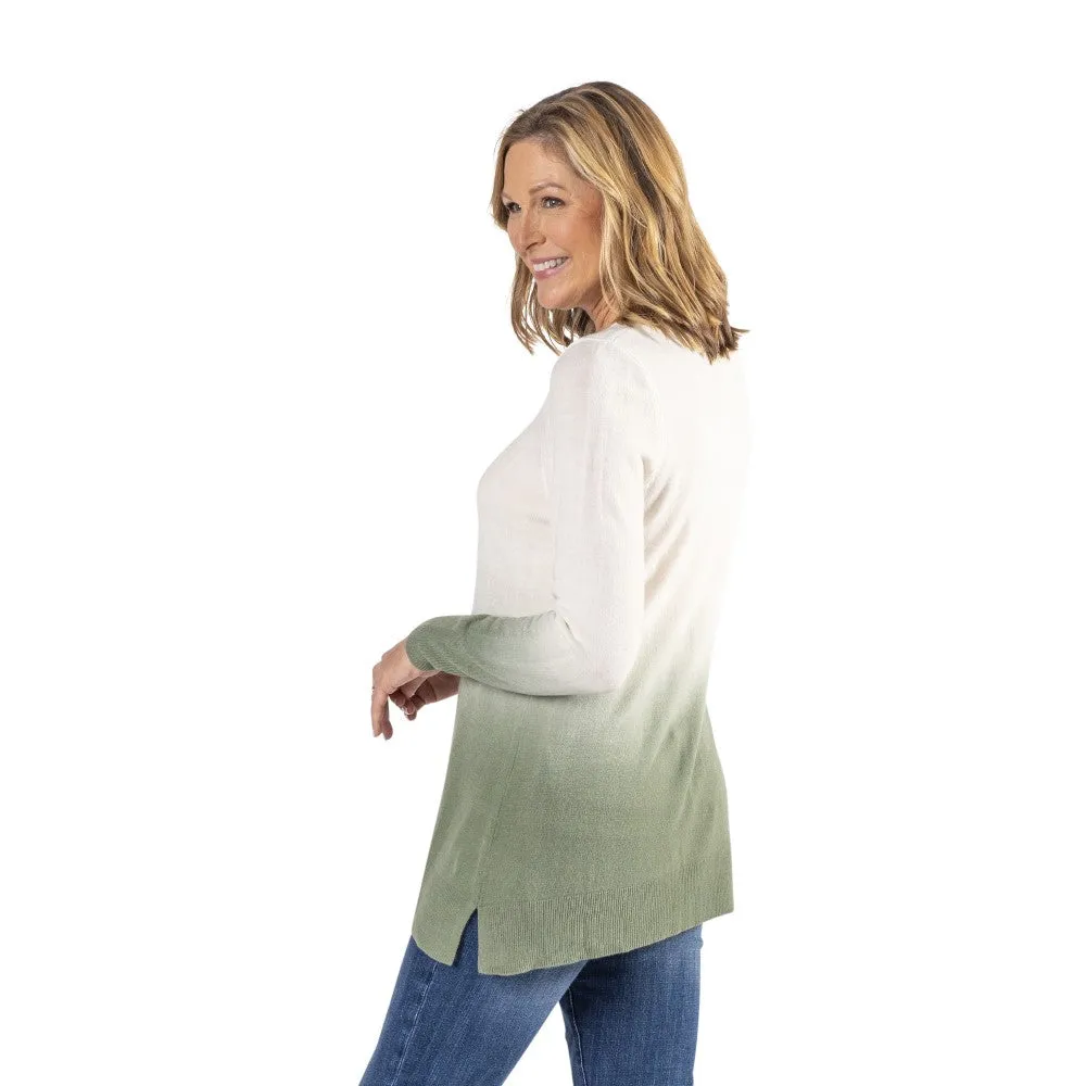 Ombre Crewneck Tunic Sweater