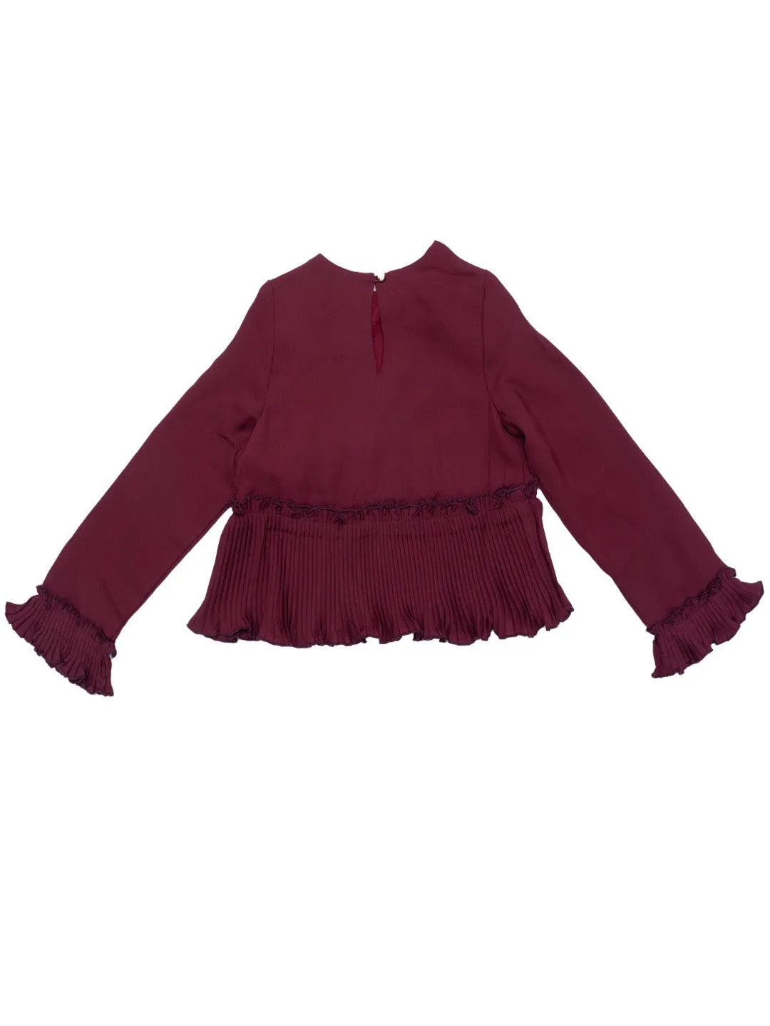 One Friday Wine Pleated Top