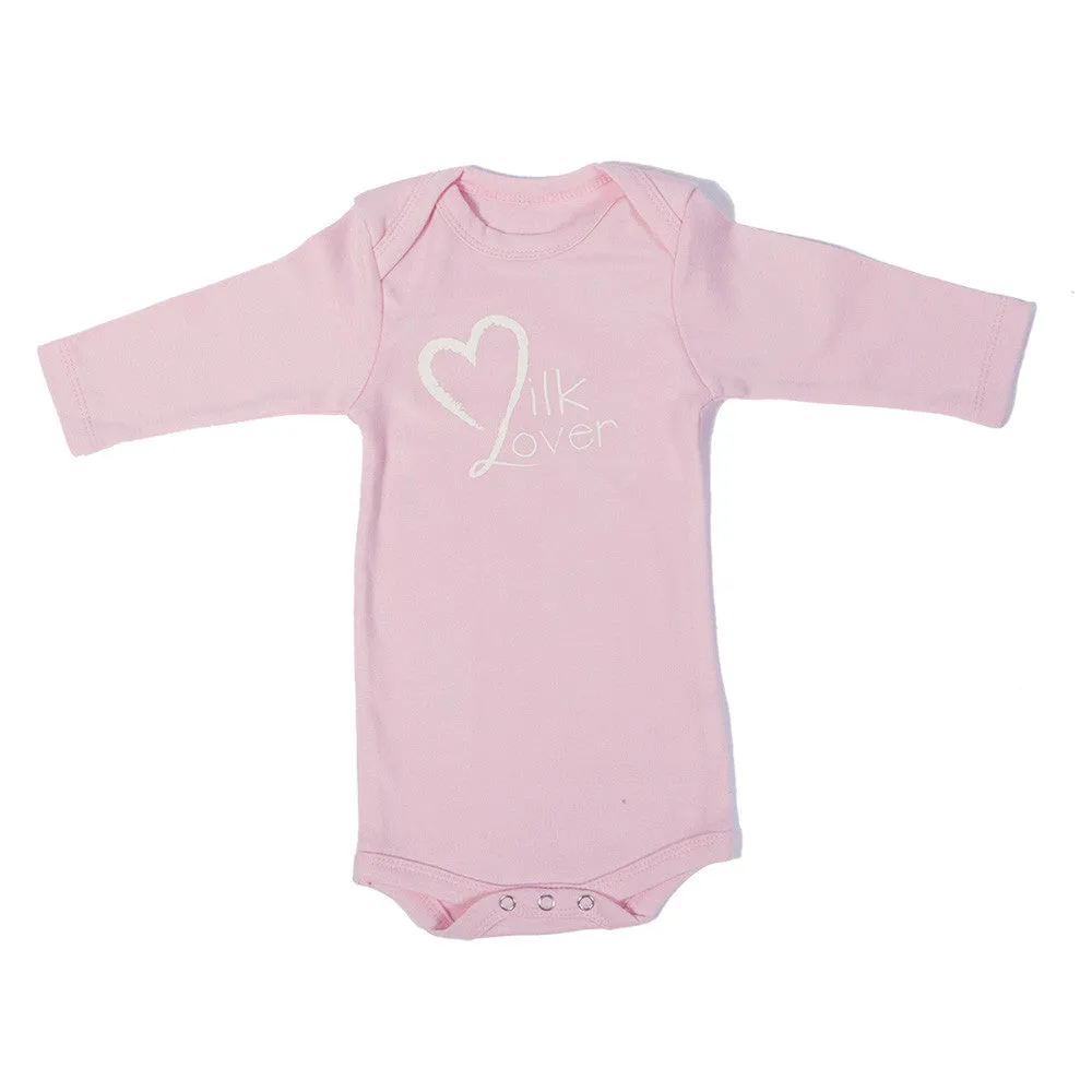 Organic Onesie - Long Sleeve Pink (milk lover)