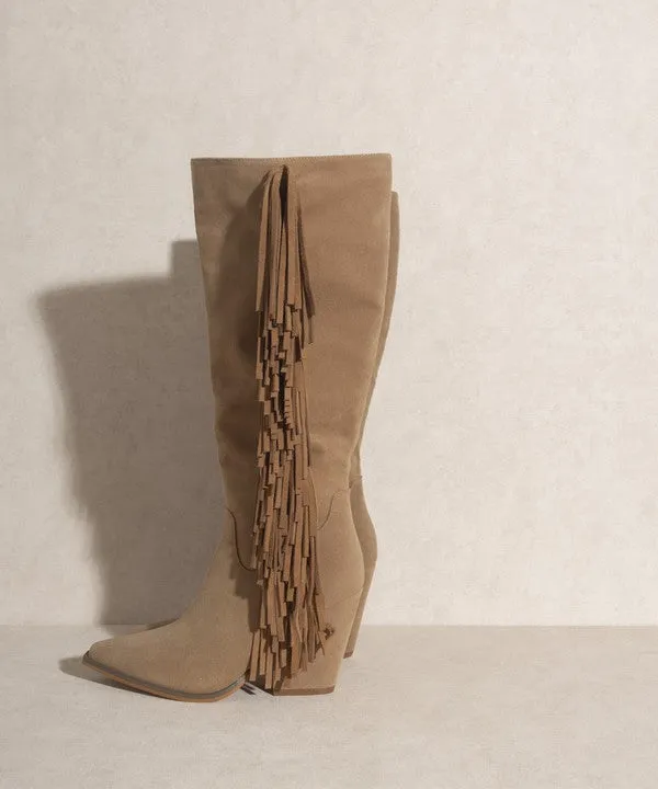 Out West - Knee-High Fringe Boots