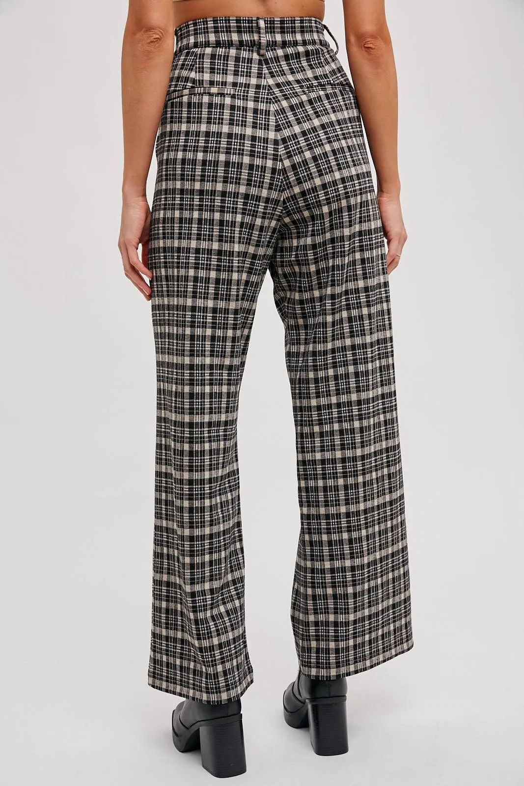 PLAID WIDE PANTS