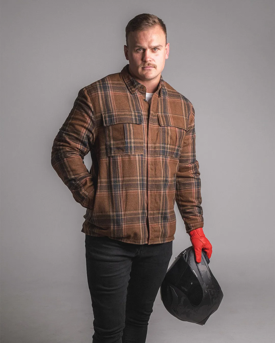 Plaid Wool Motorcycle Flannel