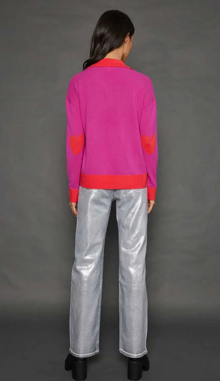 Polo Pop Sweater - Rhubarb