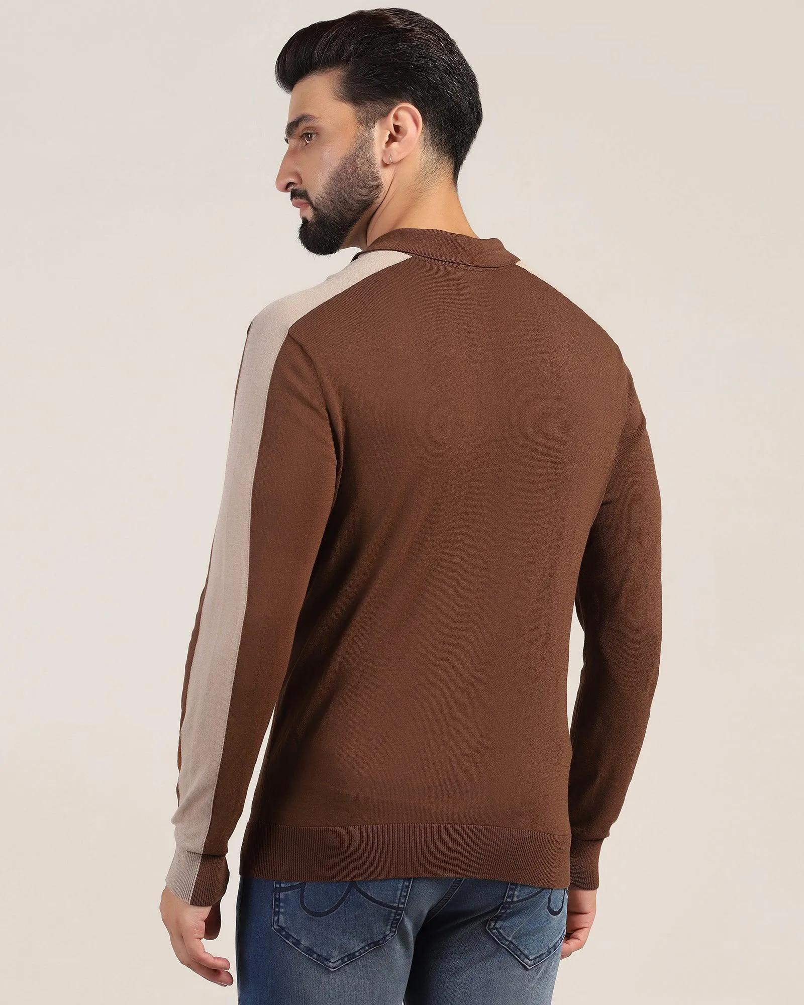 Polo Rust Orange Solid Sweater - Bond