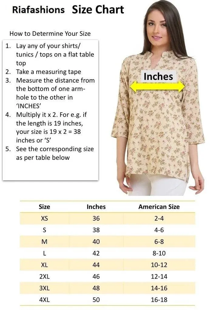 Polyester French Crepe Multi Color Kurti/Tunic