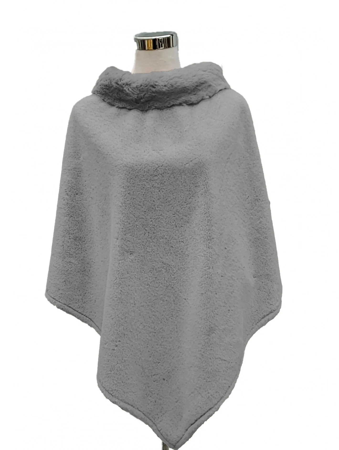 Poncho - Soft Faux Fur Neckline