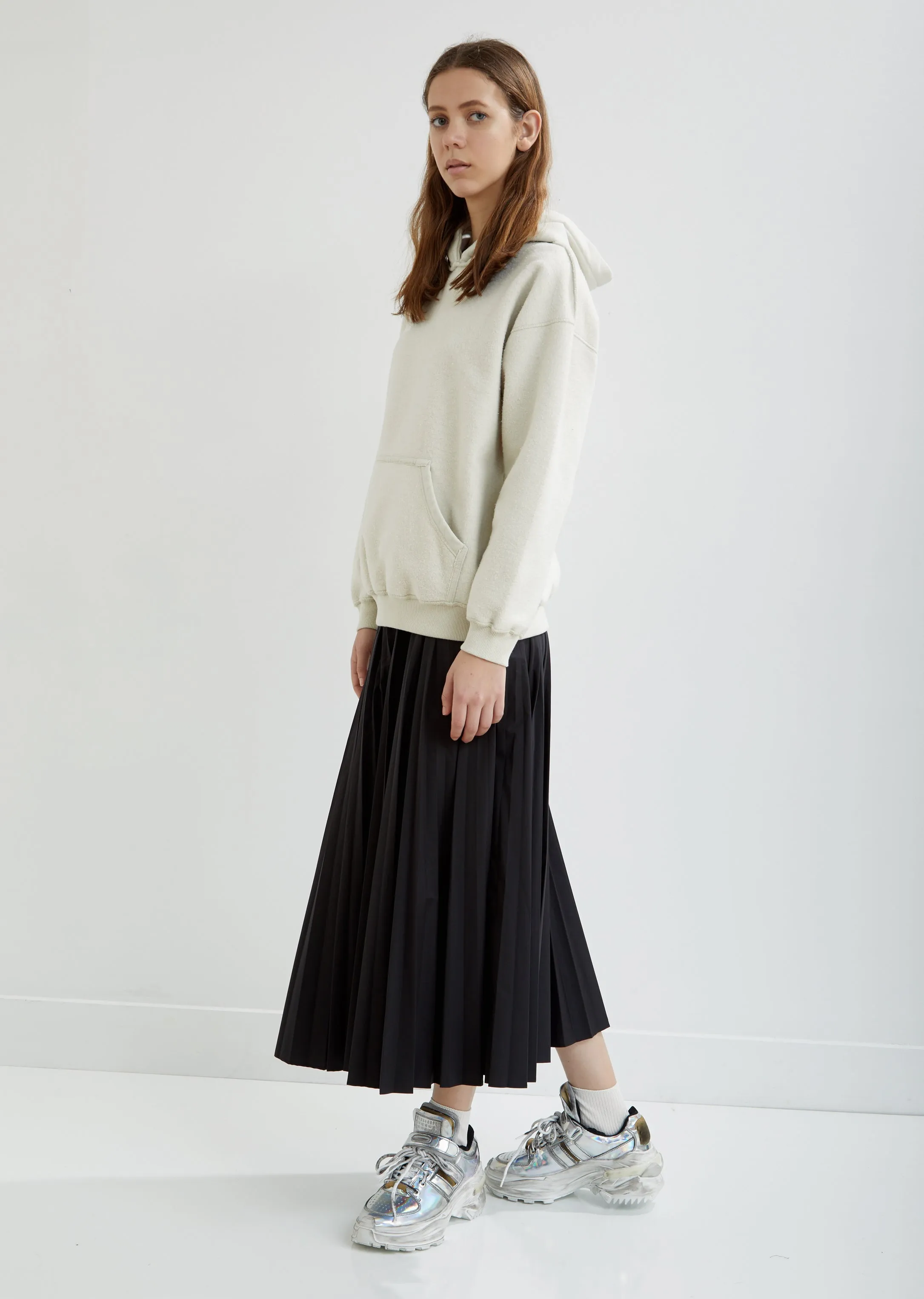 Poplin Pleated Skirt