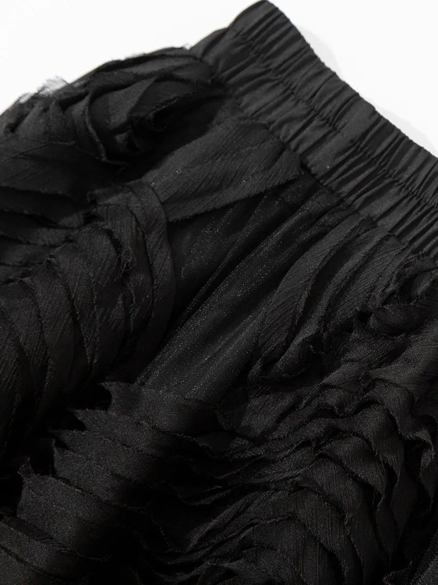 Pre Order:  Pleated Elastic Waist Midi Skirt