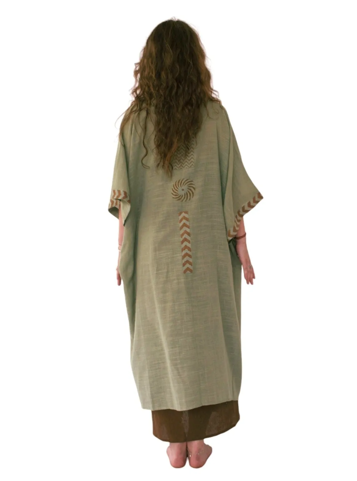 Raw Cotton Sage Green Kimono