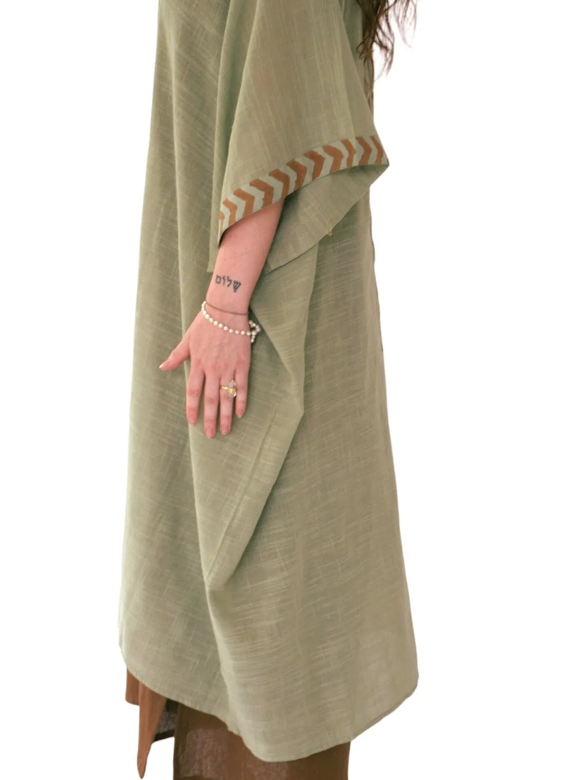 Raw Cotton Sage Green Kimono