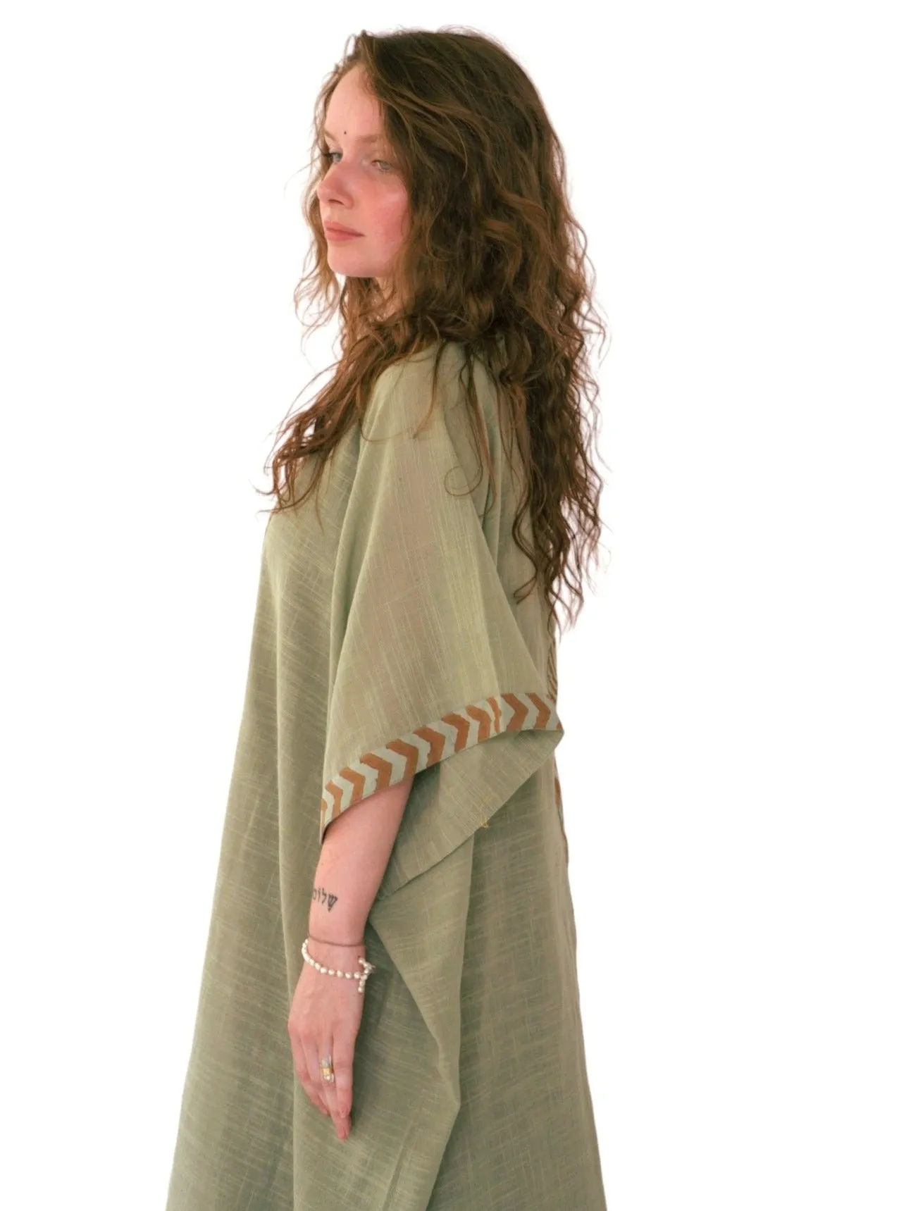 Raw Cotton Sage Green Kimono