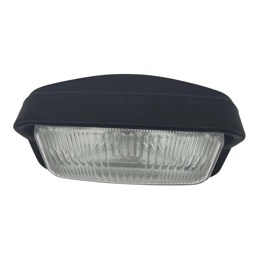 Rectangle Chopper Headlight - Black- Clear Lens