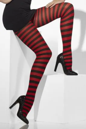 Red and Black Striped Tights