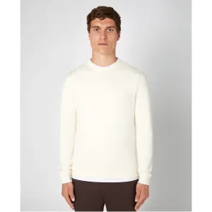 Remus Uomo Tapered Fit Cotton Blend Crew Sweatshirt 58760 Ecru