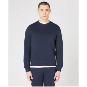 Remus Uomo Tapered Fit Cotton Blend Crew Sweatshirt 58760 Navy