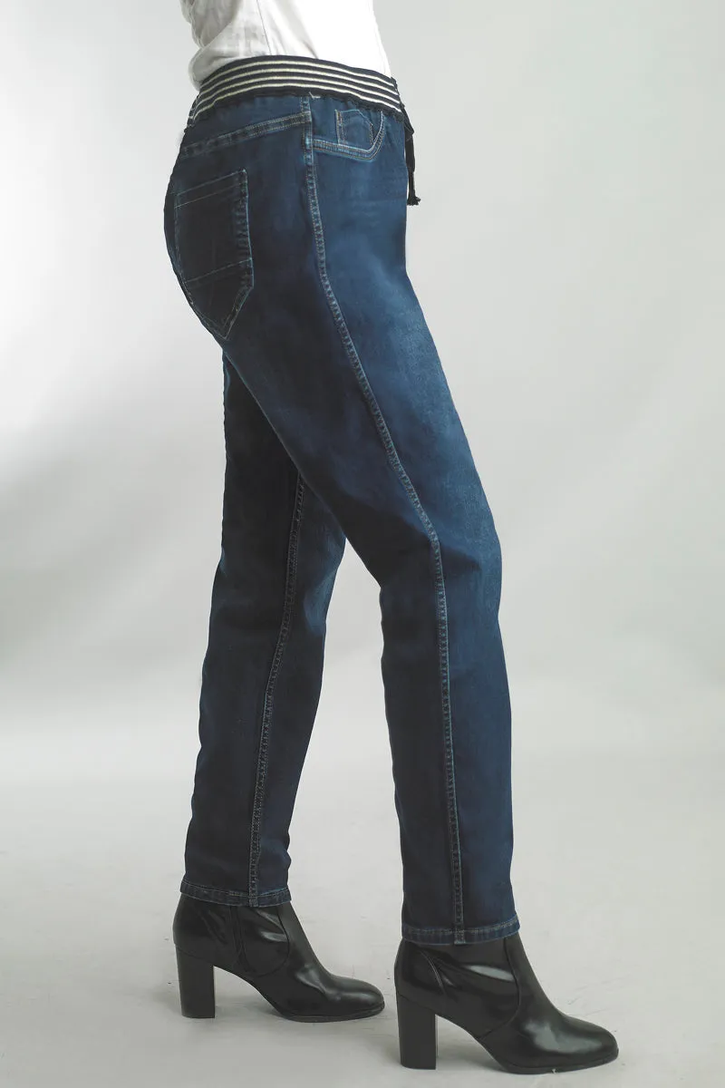 Reversible Elastic Waist Jeans in Print and Solid Denim