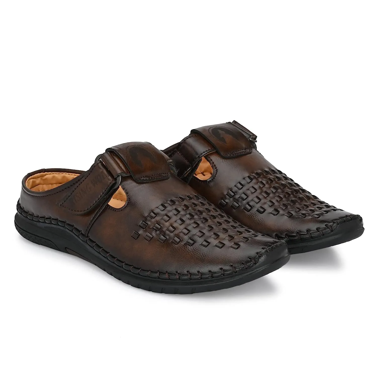 Rising Wolf Kids Ethnic Sandal (Brown, numeric_3)