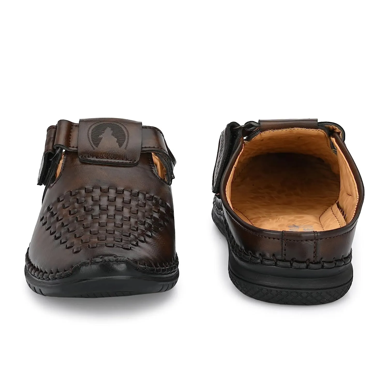 Rising Wolf Kids Ethnic Sandal (Brown, numeric_3)