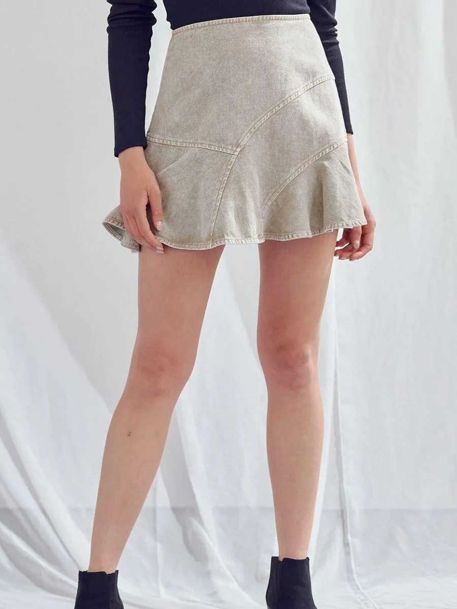 Rock the Retro A-Line Mini Denim Skirt